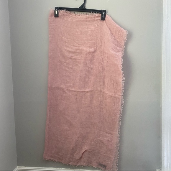 made in Florence Italy muted pale pink multi use wrap scarf shawl 100% cotton - Picture 9 of 15